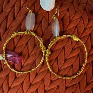 hoop earrings with gem